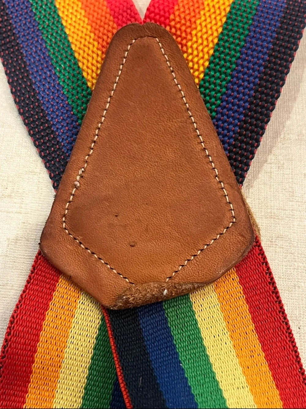 Vintage Striped Rainbow wide Suspenders. Adjustable. So cool! - Picture 4 of 7